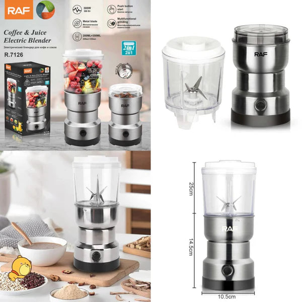 RAF 2 in 1 Stainless Steel Electric Washer Portable Automatic Juice Blender Coffee Grinder Spice Grinder
