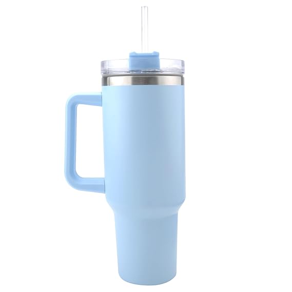 40oz Stainless Steel  Tumbler with Handle Lid Straw