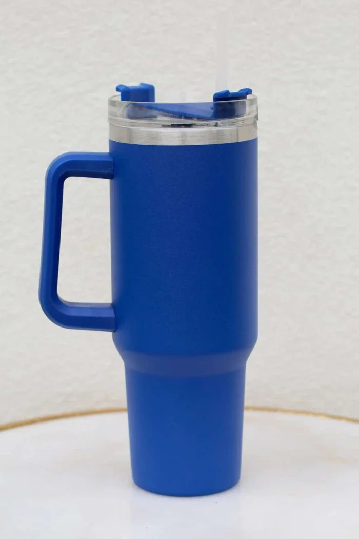 40oz Stainless Steel  Tumbler with Handle Lid Straw