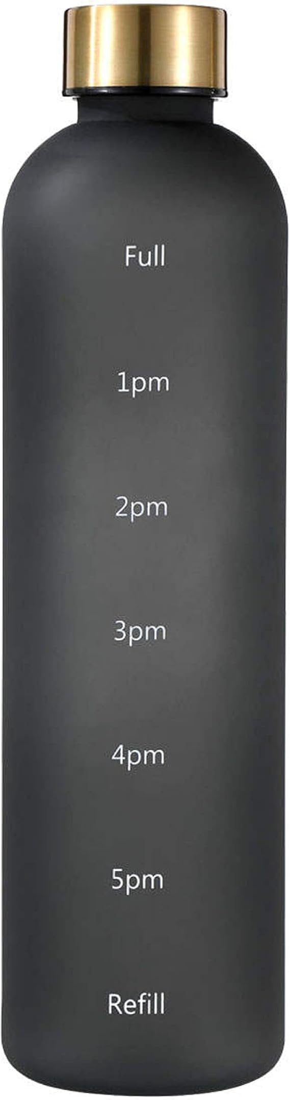 1L Water Bottle With Time Marker Outdoor Travel Leakproof Frosted Plastic