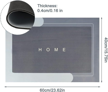 Anti-Slip Absorbent Carpet Rug Kitchen Entrance Soft Door Bath Mat (Grey Colour)