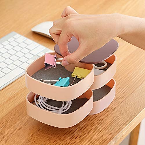 Rotatable 4 layers jewellery organizer