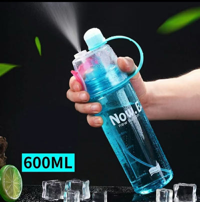 2 in 1 Drink and Mist Water Bottle, Sports Spray Water Bottle Straw Outdoor Bicycle