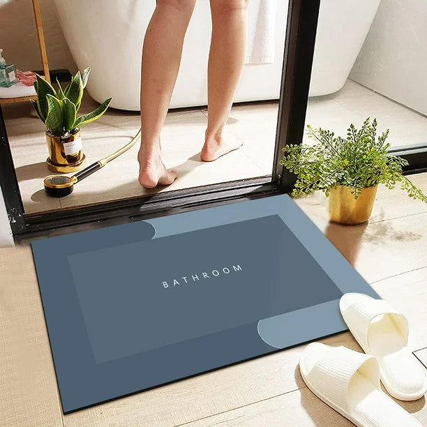 Anti-Slip Absorbent Carpet Rug Kitchen Entrance Soft Door Bath Mat (Grey Colour)