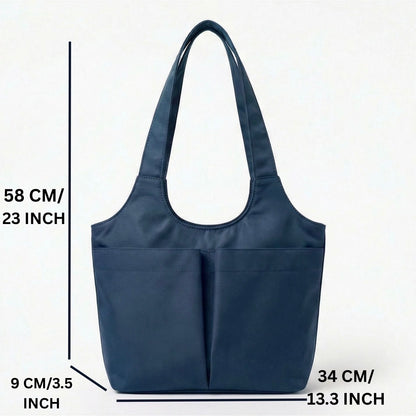 Women's Everyday Essential Waterproof Shoulder Tote Bag – Deep Multi Pocket