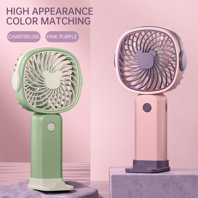 Portable USB Rechargeable Mini Fan with Phone Holder | Fast Charging Handheld Travel & Office Fan