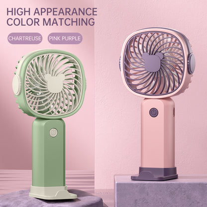 Portable USB Rechargeable Mini Fan with Phone Holder | Fast Charging Handheld Travel & Office Fan