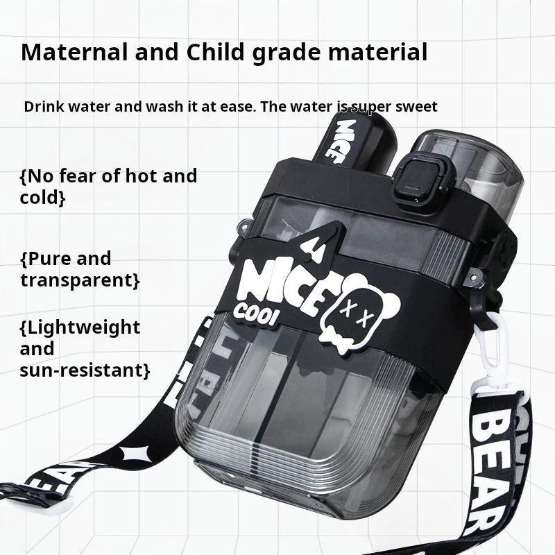 Dual Compartment Water Bottle, 600ml Capacity