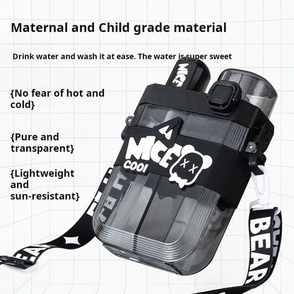 Dual Compartment Water Bottle, 600ml Capacity