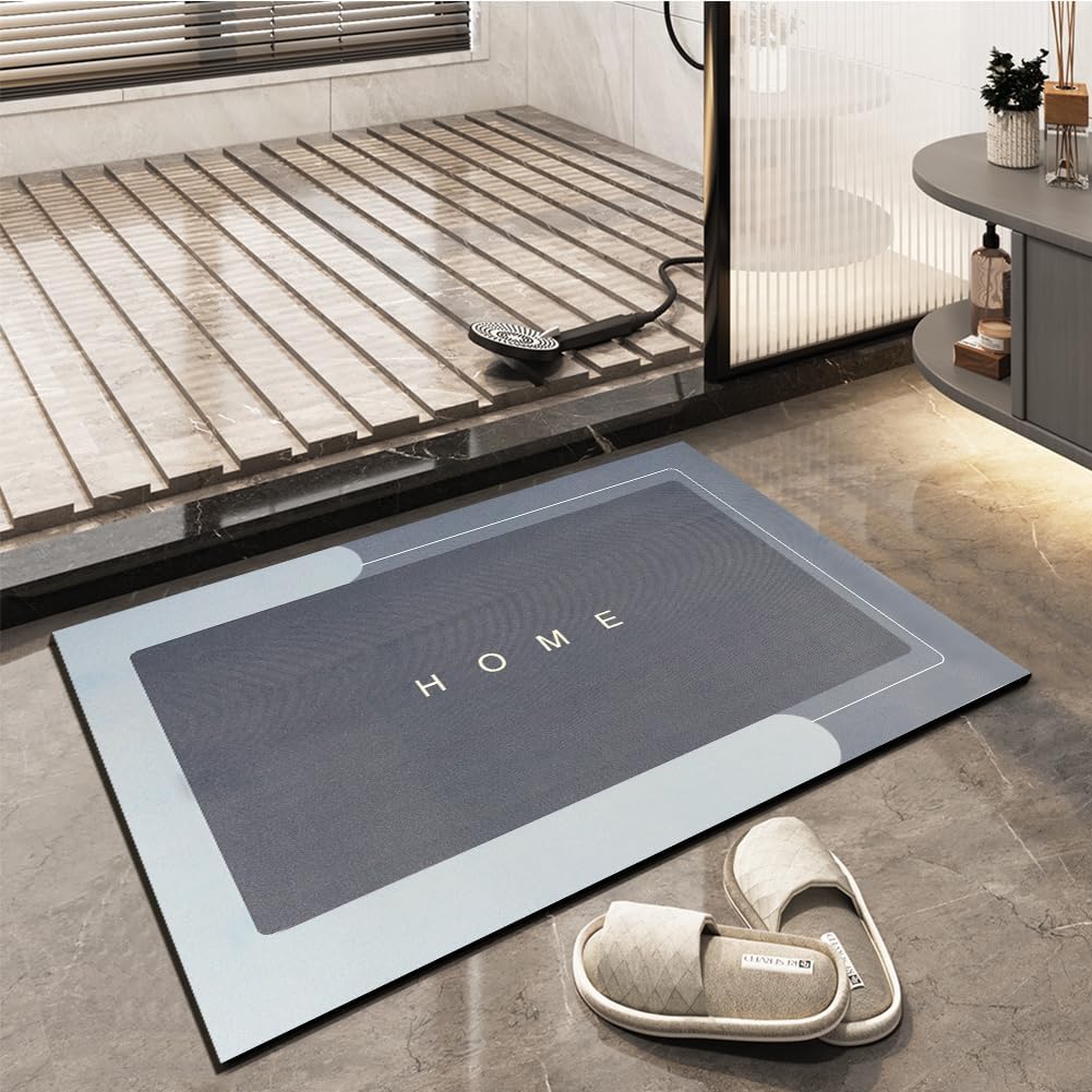 Anti-Slip Absorbent Carpet Rug Kitchen Entrance Soft Door Bath Mat (Grey Colour)