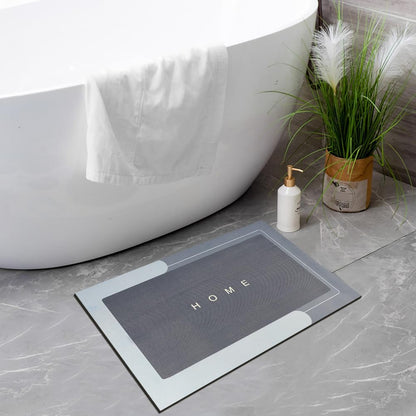 Anti-Slip Absorbent Carpet Rug Kitchen Entrance Soft Door Bath Mat (Grey Colour)