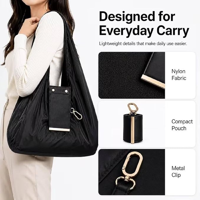 Foldable Keychain Tote Bag with Key Ring