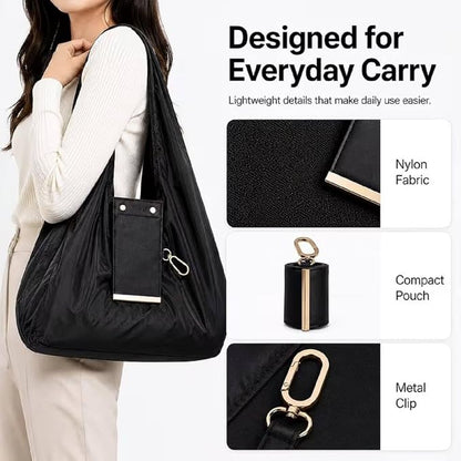 Foldable Keychain Tote Bag with Key Ring