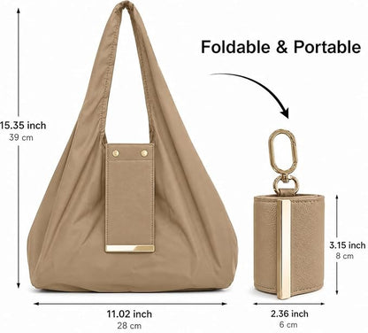 Foldable Keychain Tote Bag with Key Ring