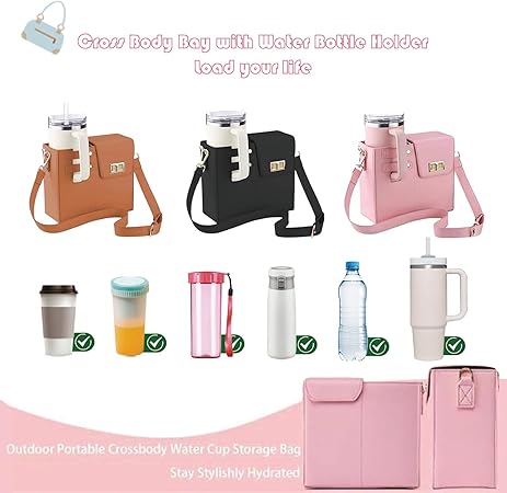 Stanley Cup Purse holder 40 oz, Tumbler Purse, crossbody water bottle bags for women