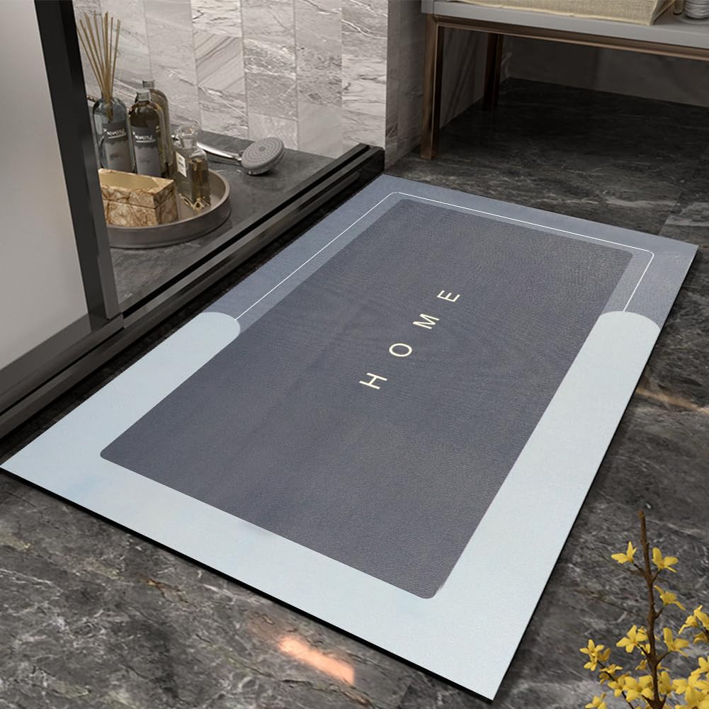 Anti-Slip Absorbent Carpet Rug Kitchen Entrance Soft Door Bath Mat (Grey Colour)