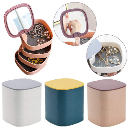 Rotatable 4 layers jewellery organizer