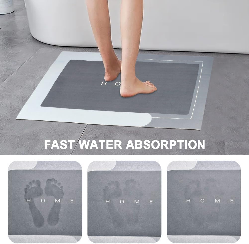 Anti-Slip Absorbent Carpet Rug Kitchen Entrance Soft Door Bath Mat (Grey Colour)