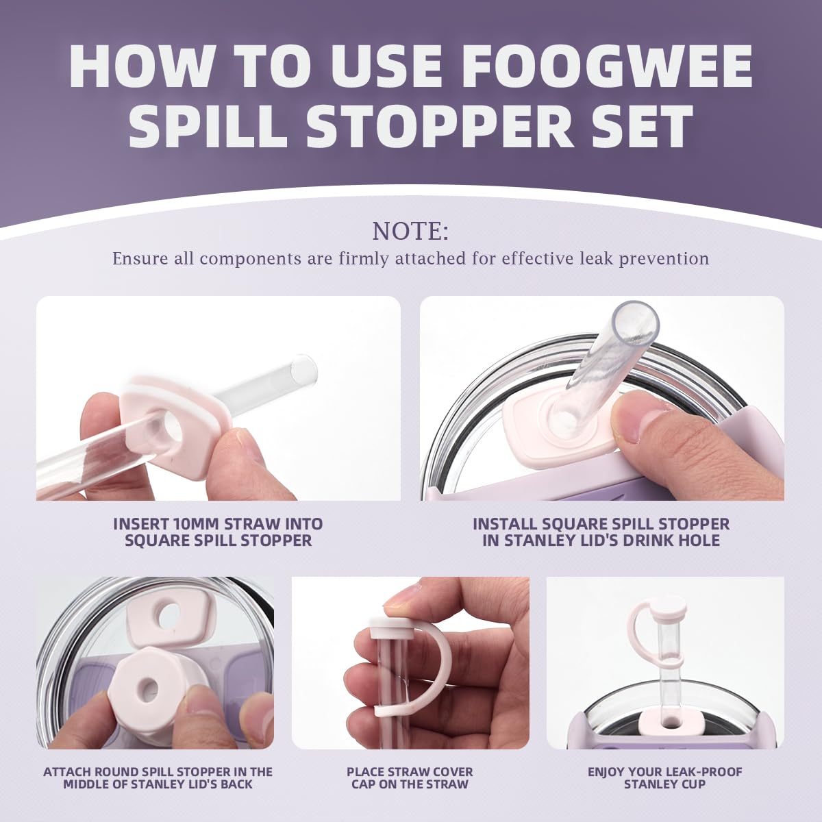 Spill Stopper Sets for Tumbler 40/30 oz with Straw Cover Caps, Leak Stoppers