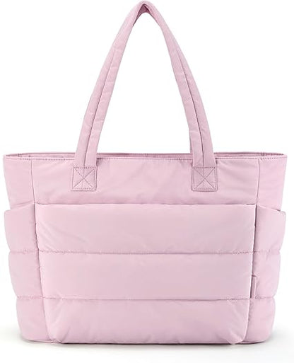 Tote Bag for Women, Lightweight Puffy Tote Bag with Compartments