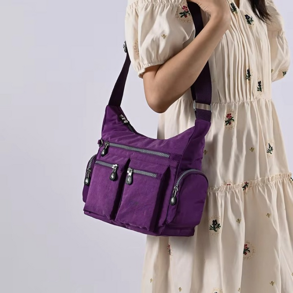 Nylon Shoulder Bag Waterproof Lightweight Crossbody Bag Large Capacity Casual Tote Handbag For Women Girls