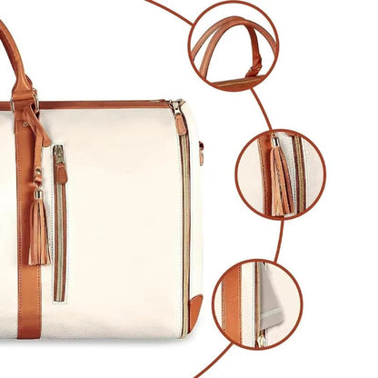 3 in 1 Hanging Suitcase Suit Weekender Travel Bag PU Leather Large Capacity Multifunctional