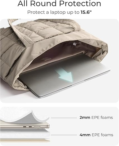 Expandable Tote Bag for Women, Puffer Work Tote Handbag, Quilted Carry On Bag for Travel Gym