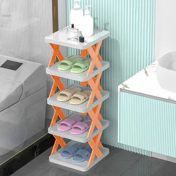 X-Corner Multi-Purpose Plastic 5-Layer Shoes & Home Decor Rack ( Random Colors Will Be Sent)