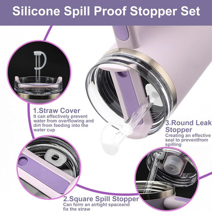 Spill Stopper Sets for Tumbler 40/30 oz with Straw Cover Caps, Leak Stoppers