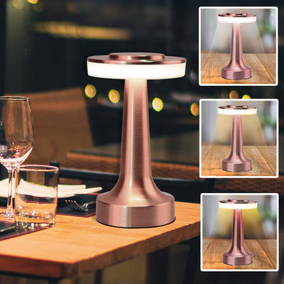 Rechargeable Touch Sensor Retro Table Lamp for Bedroom & Decor Three Color Temperature Control