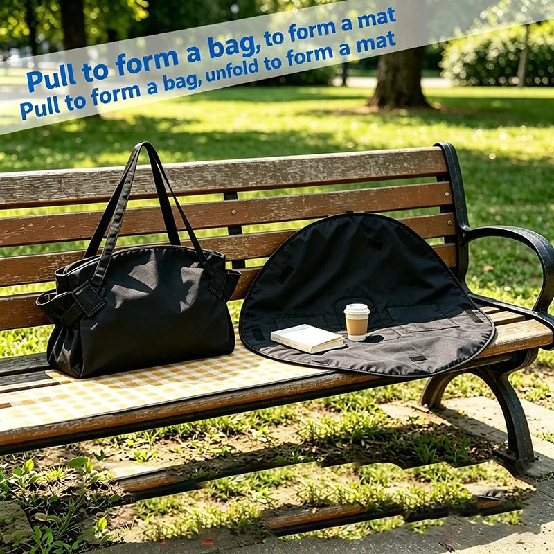 Lay-Flat Travel Camping Foldable Drawstring Tote Bag Expandable Jumbo Travel Luggage Bag + Matt