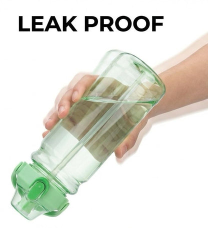 Transparent Big Size Water Bottle 2100ml & 2500ml | Leakproof Sipper Single-Click Unlock Plastic Water Bottle for Gym, Travel & Daily Use