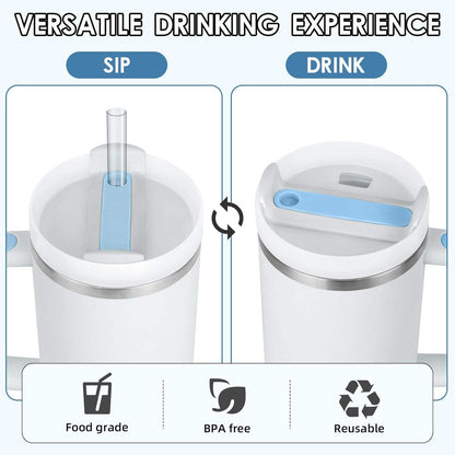 40oz Stainless Steel  Tumbler with Handle Lid Straw