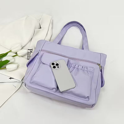 Women'S Shoulder Handbag Tote, Casual and Everyday Carry, Multi Pocket Lightweight Nylon Bag