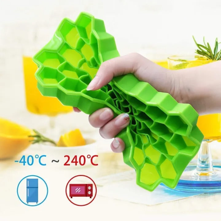 37 Slots Honeycomb Desigen Silicone Ice Cubes Tray