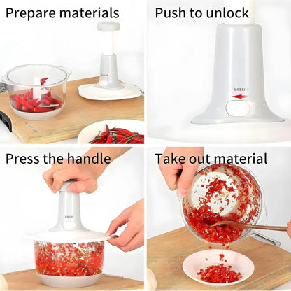 1500ML – Hand Chopper Machine  – Manual Vegetable Cutter & Food Processor