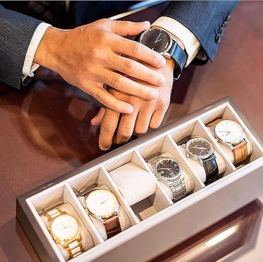 12 Slot / 6 slots Watch organaizer Luxury Carbon Fiber Design Display Case, Large Holder, Metal Buckle)