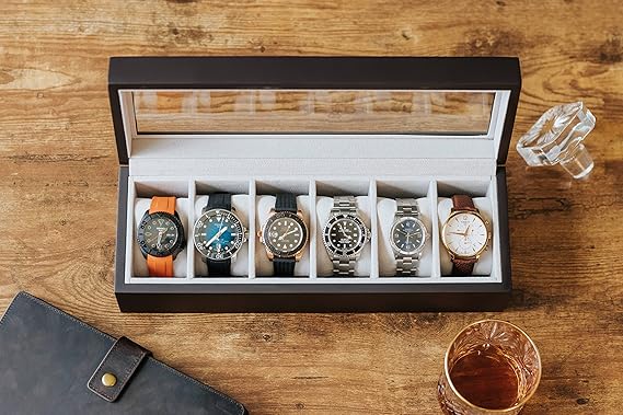 12 Slot / 6 slots Watch organaizer Luxury Carbon Fiber Design Display Case, Large Holder, Metal Buckle)