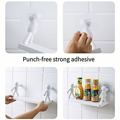 Wall Mounted bathroom shelf organizer Black & white