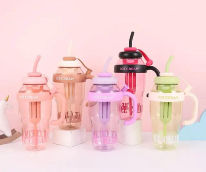 1300ml Colorful Ice Tumbler with Straw  Large Capacity  with Handle