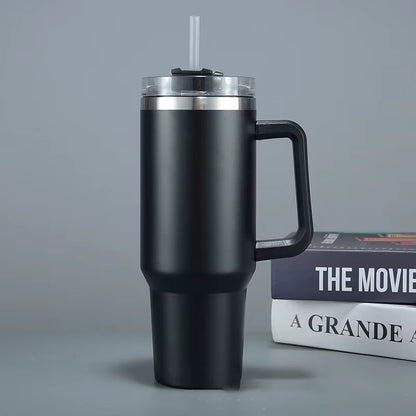 40oz Stainless Steel  Tumbler with Handle Lid Straw