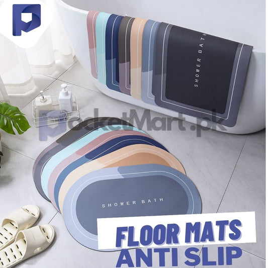 Anti-Slip Absorbent Carpet Rug Kitchen Entrance Soft Door Bath Mat (Grey Colour)