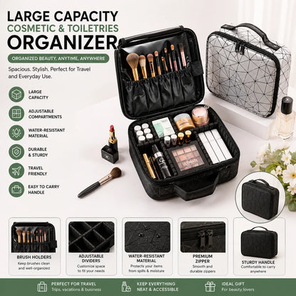 Waterproof Travel Makeup Storage Bag with Pouch – Large Capacity Toiletries & Cosmetic Organizer for Women
