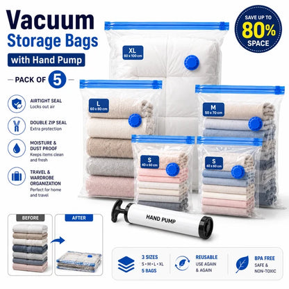 Vaccum storage sealed bags