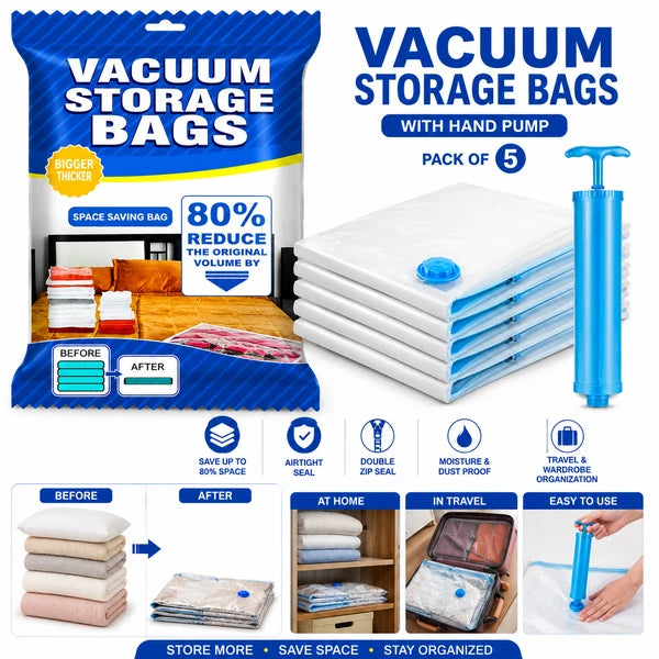 Vaccum storage sealed bags