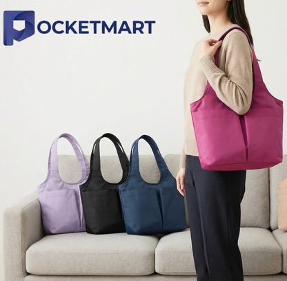 Women's Everyday Essential Waterproof Shoulder Tote Bag – Deep Multi Pocket