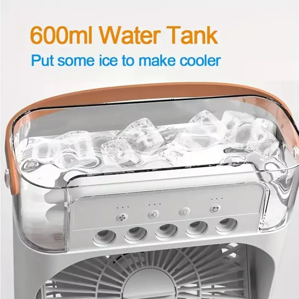 Humidifier Cooling Fan, Personal USB Air Cooler Fan, Mini Air Freshener Cooling Fan, Water Mist Humidification Fan, 3 In 1 Portable Fan Air Conditioner