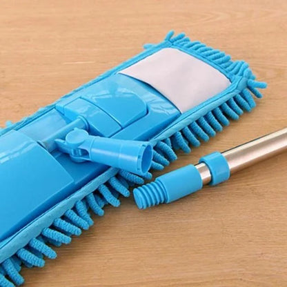 Effortless Extendable Microfiber Flat Mop for Lazy Cleaning on Tiles & Hardwood
