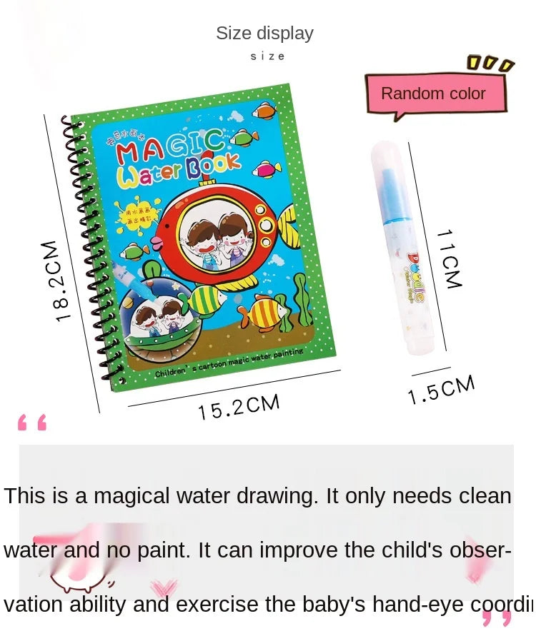 Reusable Magic Water Painting Book Children's handmade colorful water picture book kindergarten coloring graffiti