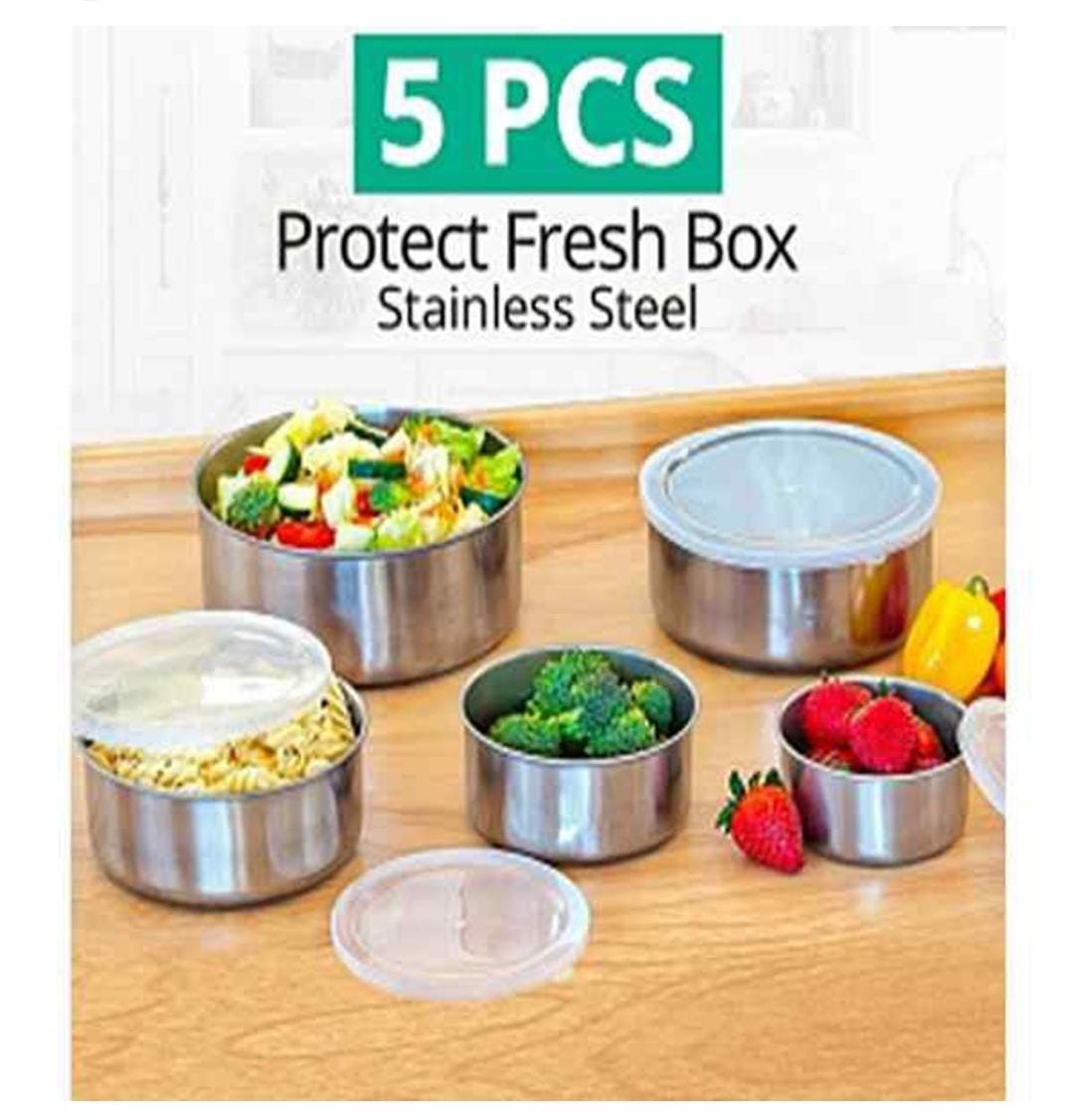 5 PIECES STAINLESS STEEL BOWL SET WITH BOX